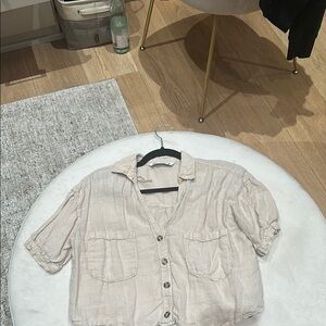 Zara Light Beige Linen Shirt
